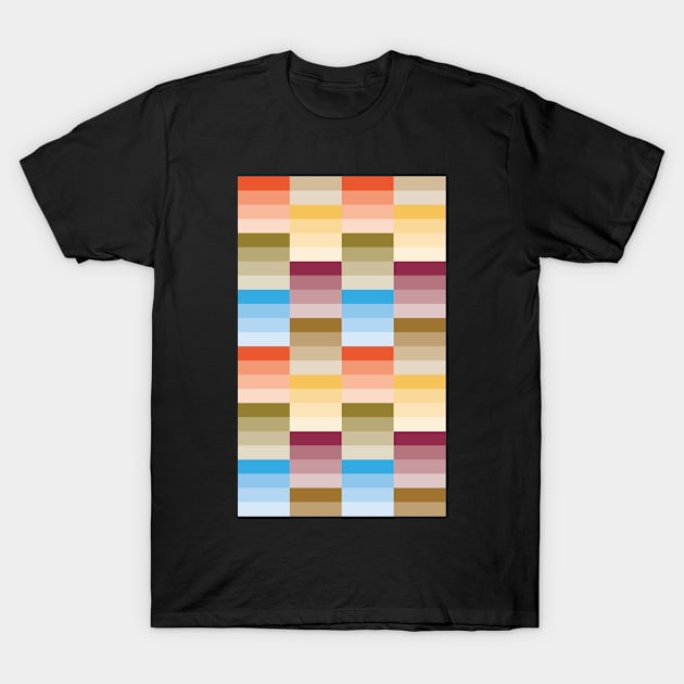 Quilt inspired geometrical pattern retangles T-Shirt by InkLove